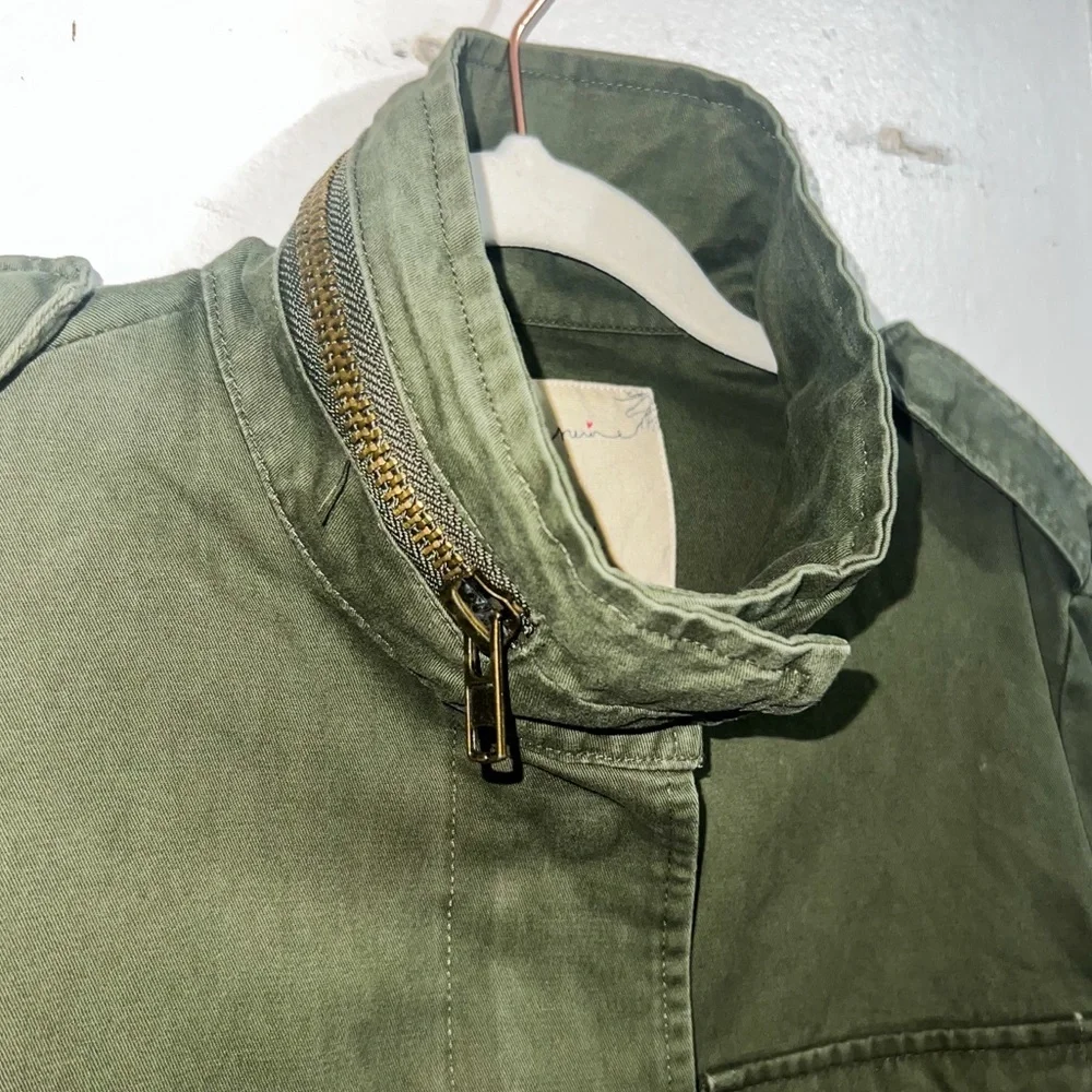 En Creme Womens Embroidery Military Jacket - Olive, Size M - Picture 5 of 12
